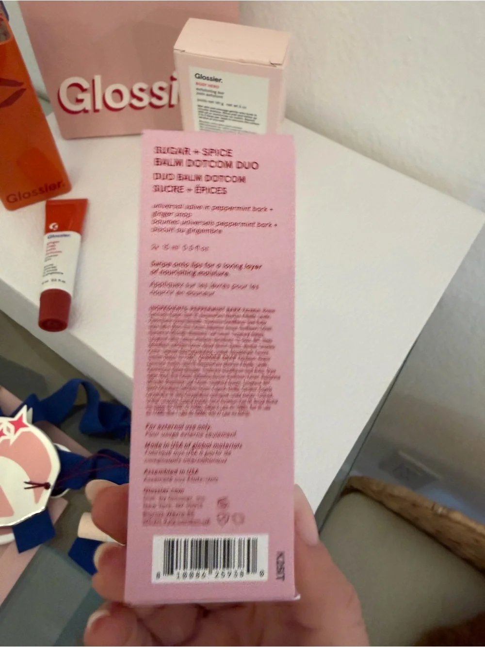 Glossier Balm Dotcom Hydrating Lip Balm Duo & Body Hero Exfoliating Bar NEW